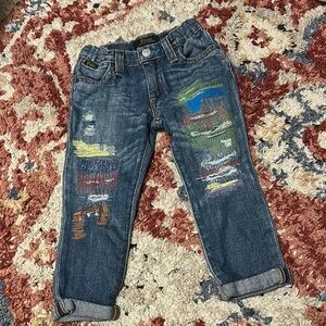 Polo by Ralph Lauren Blue Distressed Patchwork Jeans